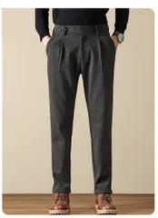 スラックス 即購入OK メンズ スリムパンツ パンツ ゴルフウェア 微起毛 厚手 ウール混パンツ ロングパンツ ビジネス 細身 通勤 シンプル おしゃれ 春 秋 イージーパンツ カジュアル 洗える junpai05