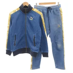 プーマ PUMA XLARGE セットアップ トラックジャケット トラックパンツ デニム ロゴ インディゴ S /FF