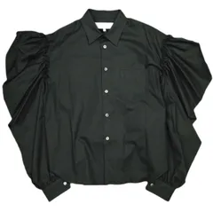 新品 tao COMME des GARCONS タオ コムデギャルソン 25SS 日本製 綿ブロード 角衿 長袖ブラウス TO-B007 S BLACK Tricot トリコ 定価52,800円 長袖 ドレープスリーブ シャツ トップス g25037