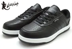 ラーキンス L-6075 LARKINS メンズスニーカー コートスニーカー スクールスニーカー 防水スニーカー 紐靴 ひも靴 3E相当 防滑 洗えるインソール 洗える中敷き 雨の日 通学 滑りにくい 晴雨兼用 紳士 靴 ブラック 黒のサムネイル