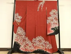 MP-00174 豪華振袖　駒刺繍　枝桜　暈し染め　金糸　正絹　逸品
