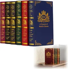 ideamall イミテーションブック ダミーブック アンティーク 洋書 インテリア フェイクブック 本棚 6冊セット (マルチカラー,  27x17x5cm)