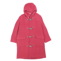 美品 OLD ENGLAND オールドイングランド ヘリンボーン ウール ダッフルコート フーディ ロング丈 ジャケット レッド レディース 古着 中古 USED