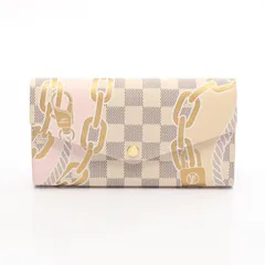 ルイ・ヴィトン LOUIS VUITTON 二つ折り長財布 ポルトフォイユサラ ノーティカル N40482 PVCコーティングキャンバス ポルトフォイユ・サラ NM レディース Used A