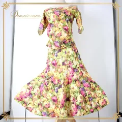 社交ダンス 衣装 スタンダード 上下セット ツーピース レッスンウェア パーティ衣装 イエロー系 ピンク系 グリーン系 花柄 レース ラインストーン イベント衣装 ダンスウェア フォーマル 春夏 薄手 おしゃれ 鮮やか スカート付き セットアップ レッスン用