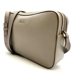 【良品】FURLA フルラ ショルダーバッグ トートバッグ ワンショルダーバッグ グレージュ 肌色 レザー 革 カメラバッグ ユニセックス 男女兼用 メンズ レディース