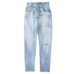 美品 23AW DSQUARED2 ディースクエアード ハイウエスト クロップド ツイギー ジーンズ デニム パンツ ダメージ加工 サイズ34 レディース 古着 中古 USED