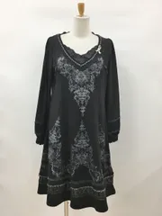 オッズオネスト OZZ ONESTE チュニック レース オッズオン ブラック ブローチ付き 長袖 ワンピース Aライン 2601WR105