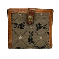 IL BISONTE(イルビゾンテ) Wホック財布 - ライトブラウン×ブラウン×マルチ 刺繍 レザー