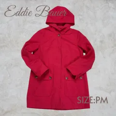 古着 Eddie Bauer エディーバウアー フード付き スプリングコート 春コート レディース PMサイズ レッド 送料込み