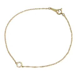 美品 agete アガット K18YG/0.5ct ダイヤモンド 8P チェーン ブレスレット アクセサリー ジュエリー イエローゴールド レディース 古着 中古 USED