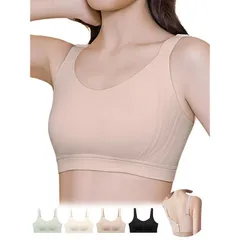 胸を小さく見せるブラ 小さく見せるブラ ぶらノンワイヤーブラ 大きいサイズ 脇高ブラ 垂れた胸補正ブラ 高弾性 ブラジャー 通気性 揺れ軽