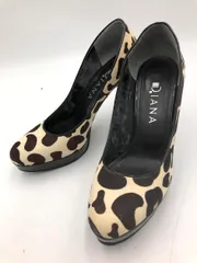 DIANA ダイアナ 10244 プラットフォーム ハラコ ハイヒール パンプス size23.5?/ダルメシアン柄  ◇■ レディース