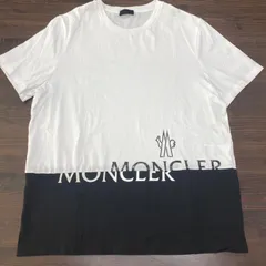 MONCLER モンクレール　メンズ　トップス　ロゴＴシャツ　サイズＭ　ホワイト×ブラック