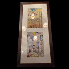 額装 絵画 2点組 抽象画 作品 モダンアート インテリアアート 縦長フレーム