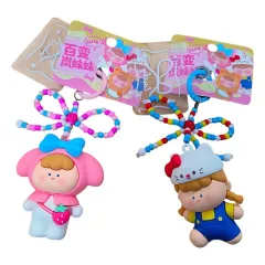 マイメロディ ハローキティ 耳付きかわいいフィギュア スマートフォン ストラップ キーホルダー