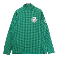 サイズ：7 PEARLY GATES パーリーゲイツ  ハイネック 長袖Tシャツ 千鳥柄 グリーン系 [240101510234] ゴルフウェア メンズ ストスト