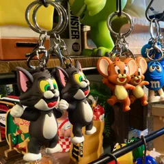 新品 3D ラバー キーチェーン キーホルダー トムとジェリー トム アメリカン雑貨 ファッション 小物