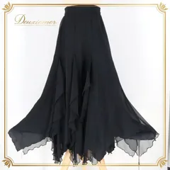 社交ダンス 衣装 スカート ブラック系 チャコット Chacott レッスン 練習 レッスンウェア 練習着 透け感 フリル 黒 無地 チュール かわいい 華やか おしゃれ 上品 大人っぽい 軽やか ふんわり 日本製 フレアスカート 動きやすい お洒落 コーデ