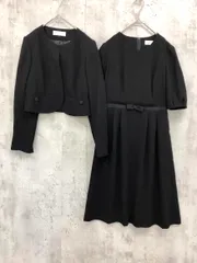 ELLE エル en noir ブラックフォーマル ジャケット ワンピース セットアップ size7/黒 ■■◎レディース