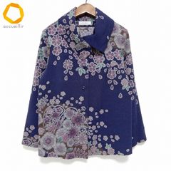 坂東京子 藍染め 草木染め 花柄 日本製 ジャケット 美品 - メルカリ
