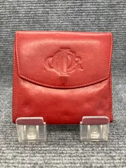 Christian Dior　ディオール　三つ折り財布　Wホック　ヴィンテージ　レッド系　66