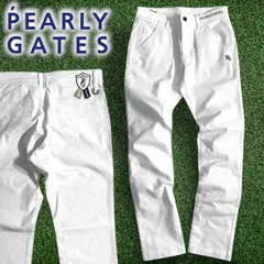 PEARLY GATES パーリーゲイツ ゴルフ C/Puドビー パワフルコットン クリーンポケット 変形ダイヤ柄 ストレッチ ロングパンツ ゴルフウェア 053-2231001 定価2.8万 ホワイト ▲031▼51009w03