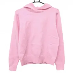 【美品】ジーフォア フード付セーター ピンク ニット 韓国モデル フードロゴ レディース M ゴルフウェア G/FORE