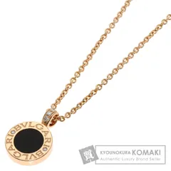 BVLGARI ブルガリ ブルガリブルガリ オニキス ホワイトシェル ダイヤモンド ネックレス K18PG レディース [中古]