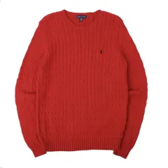 ポロ ラルフローレン レッド コットン ケーブル ニット