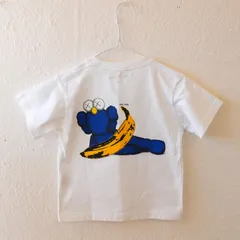 [KO]ユニクロ　KAWS＋WARHOL　カウズ + ウォーホル　 PEEL HERE　白　半袖Tシャツ　100cm　キッズ　子ども服　男の子　女の子　UT　夏