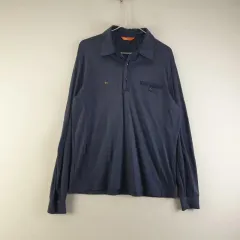 パームスプリングス メンズ95 ネイビー 長袖 ポロTシャツ L3314