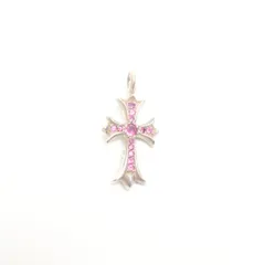 CHROME HEARTS クロムハーツ ネックレス クロス ペンダント トップのみ ピンクサファイア【中古】のサムネイル