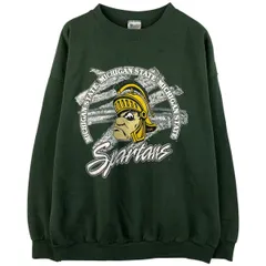 古着 ビッグサイズ 90年代 Trau & Loevner MICHIGAN STATE ミシガン州立大学 カレッジ キャラクタースウェットシャツ/eaa608390