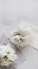 エレガントローズのコサージュ -Pure White《フォーマル/セレモニー/卒業式/入学式/卒園式/入園式/結婚式/母の日/華やか/白/薔薇》