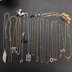 【遺品整理まとめて■55】ジュエリー　SILVER　K18GF　ネックレス　リング　ブローチ　イヤカフ　アクセサリー