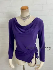 Mサイズ　新品　社交ダンス　トップス　紫　レッスン　長め　2226　ラテン　ワルツ　タンゴ