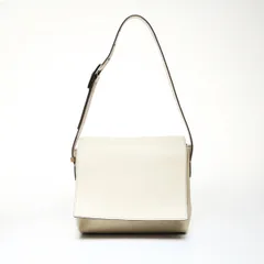 CELINE セリーヌ ショルダーバッグ オフホワイト レザー フラップ ワンショルダー【中古】