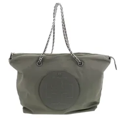 Tory Burch トリーバーチ エラ チェーントートバッグ トートバッグ 152313 レディース ナイロン カーキ 中古