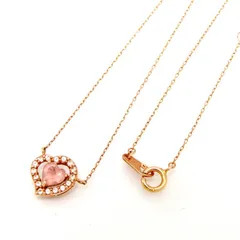 Samantha Tiara サマンサティアラ ネックレス K10PG ハート ローズクォーツ レディース ピンクゴールド ホワイトトパーズ  28011735