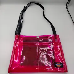 【TAKA62-93】△ ｢Dickies デイッキーズ ロゴ入り サコッシュ 軽量 薄型 ショルダーバッグ 限定品｣ レディース クリアピンク