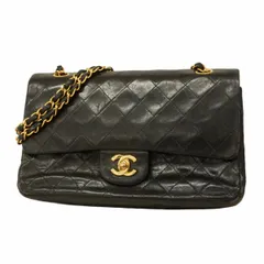 ★SALE【6ab1209】シャネル ショルダーバッグ マトラッセ ラムスキン ブラック ゴールド金具【中古】レディース