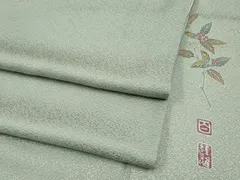 平和屋着物●極上　京加賀友禅　百貫達雄監修　色無地　青白橡色地　逸品　CYAA4370s6