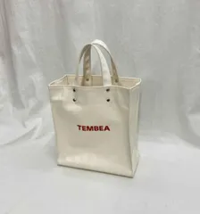 TEMBEA テンベア PEPER TOTE トートバッグ オフホワイト ナチュラル PVC加工 コットン ロゴ 日本製