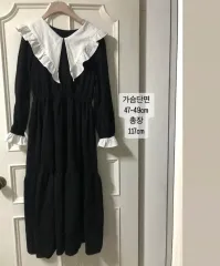 フリル ビック襟 プリンセス ロング丈ワンピース