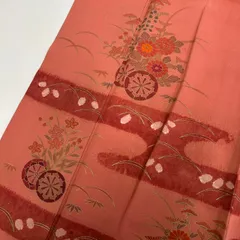 付下げ 刺繍 源氏車 金彩 上品な染め 一つ紋 正絹 着物 MK-3282