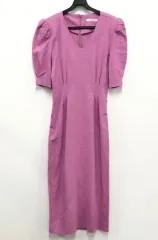 バルーン パフ袖 ロング丈ワンピース ハイクオリティ 結婚式 ゲストルック