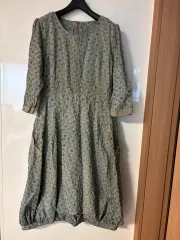 バルーン エンブロイダリー フラワー ロング丈ワンピース