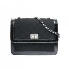 CHANEL シャネル ショルダーバッグ 6番台 2000-2002 キャンバス 2.55 パテントレザー チェーン【中古】