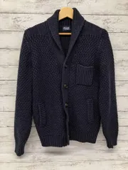 Drumohr 長袖カーディガン/メリノウール/Lサイズ/ネイビー/スコットランド/イタリア製/ドルモア